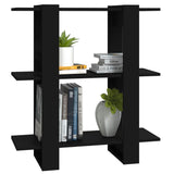 Book Cabinet/Room Divider Black 80x30x87 cm - Top-Down View