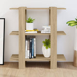 Book Cabinet/Room Divider Sonoma Oak 80x30x87cm - Side View