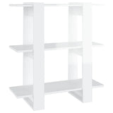 Book Cabinet/Room Divider High Gloss White 80x30x87 cm - Front View