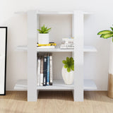 Book Cabinet/Room Divider High Gloss White 80x30x87 cm - Side View