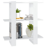 Book Cabinet/Room Divider High Gloss White 80x30x87 cm - Top-Down View