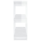 Book Cabinet/Room Divider High Gloss White 80x30x87 cm - Rear View