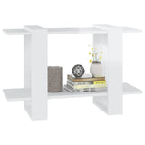 Book Cabinet/Room Divider High Gloss White 80x30x51 cm - Top-Down View