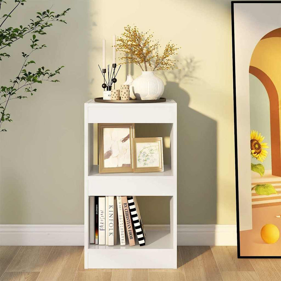 Book Cabinet/Room Divider High Gloss White 40x30x72 cm