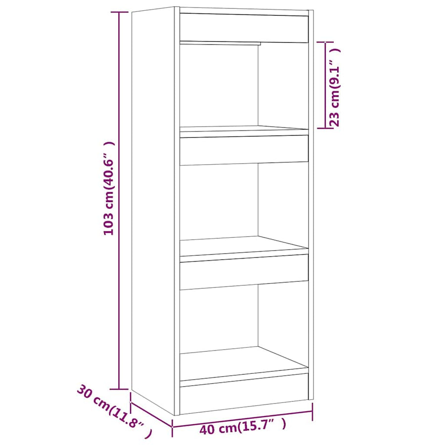 Book Cabinet/Room Divider Sonoma Oak 40x30x103 cm