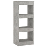 Book Cabinet/Room Divider Concrete Grey 40x30x103 cm Engineered Wood - Front View