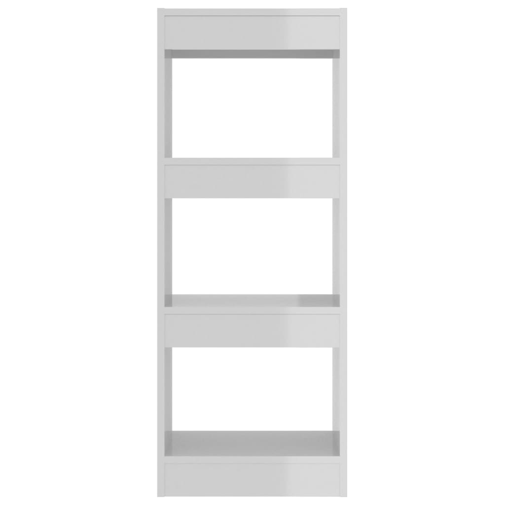 Book Cabinet/Room Divider High Gloss White 40x30x103 cm Engineered Wood