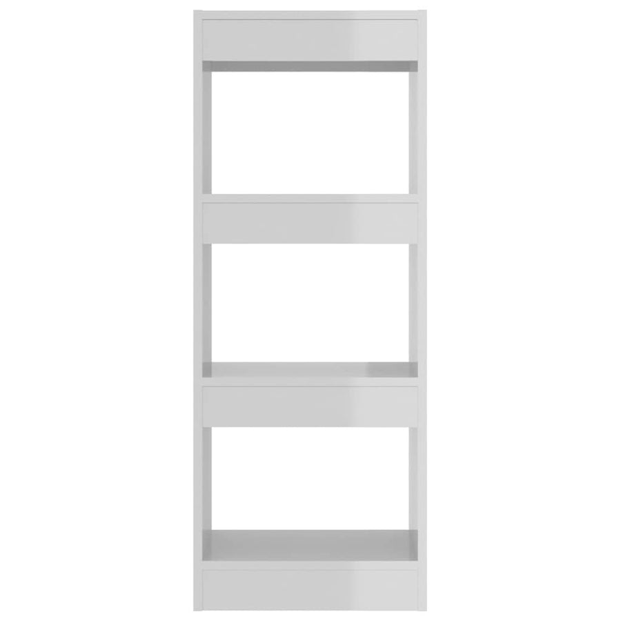 Book Cabinet/Room Divider High Gloss White 40x30x103 cm Engineered Wood