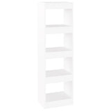 Book Cabinet/Room Divider White 40x30x135 cm - Front View