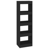 Book Cabinet/Room Divider Black 40x30x135 cm - Front View