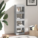 Book Cabinet/Room Divider Concrete Grey 40x30x135 cm - Top-Down View