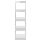 Book Cabinet/Room Divider High Gloss White 40x30x135 cm - Side View