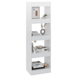Book Cabinet/Room Divider High Gloss White 40x30x135 cm - 45-Degree Angle