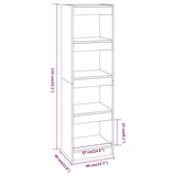 Book Cabinet/Room Divider High Gloss White 40x30x135 cm