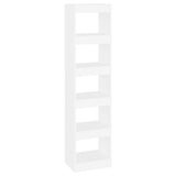 Book Cabinet/Room Divider White 40x30x166 cm - Front View