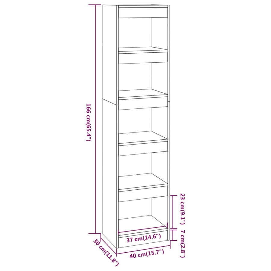 Book Cabinet/Room Divider Black 40x30x166 cm