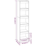 Book Cabinet/Room Divider Concrete Grey 40x30x166 cm - Close-Up Angle