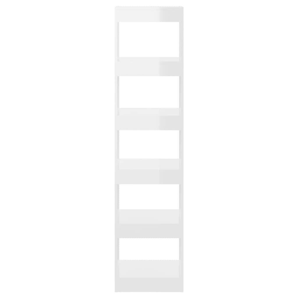 Book Cabinet/Room Divider High Gloss White 40x30x166 cm