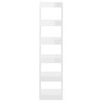Book Cabinet/Room Divider High Gloss White 40x30x166 cm