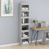 Book Cabinet/Room Divider Concrete Grey 40x30x198 cm - Side View