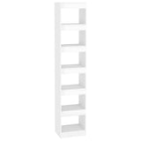 Book Cabinet/Room Divider High Gloss White 40x30x198 cm - Front View