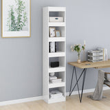 Book Cabinet/Room Divider High Gloss White 40x30x198 cm - Side View