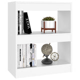 Book Cabinet/Room Divider White 60x30x72 cm - Top-Down View