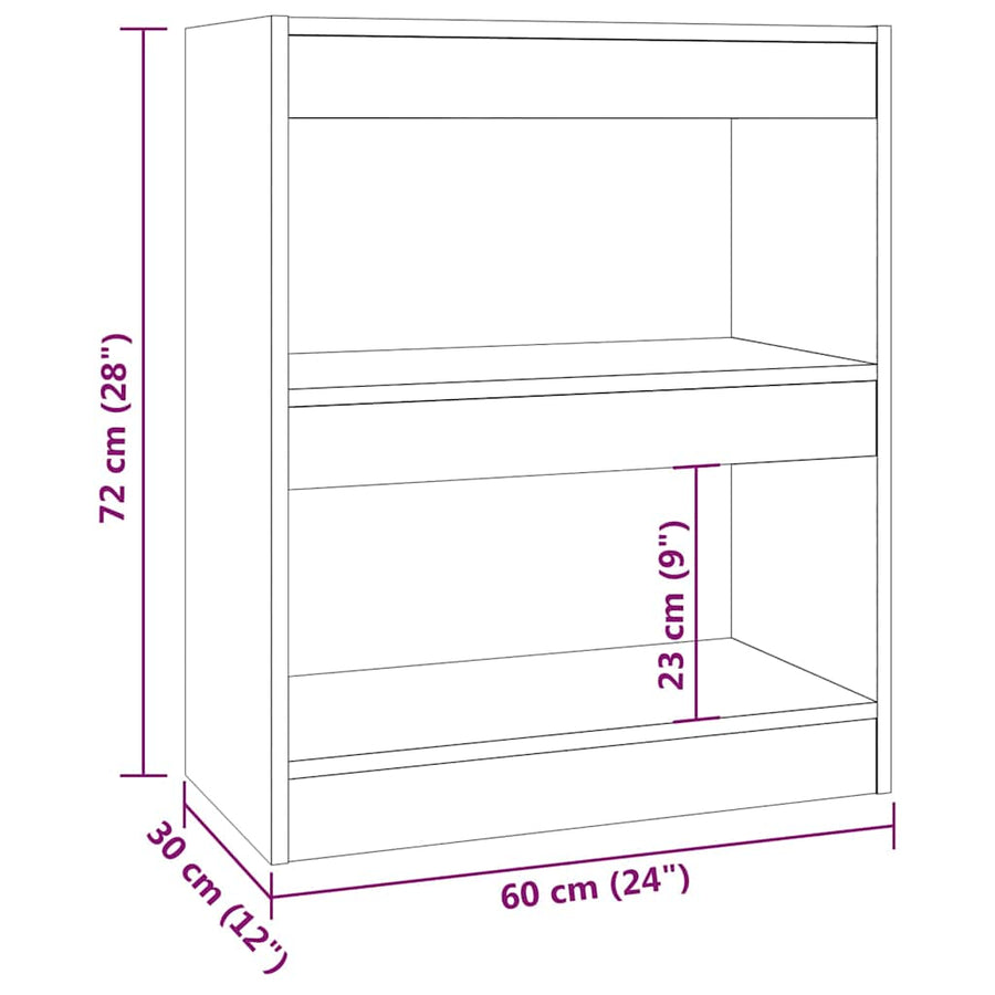 Book Cabinet/Room Divider White 60x30x72 cm