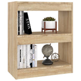Book Cabinet/Room Divider Sonoma Oak 60x30x72 cm - Top-Down View