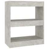 Book Cabinet/Room Divider Concrete Grey 60x30x72 cm - Front View