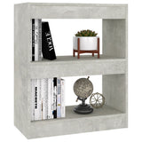 Book Cabinet/Room Divider Concrete Grey 60x30x72 cm - Top-Down View