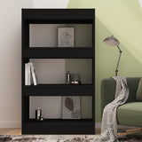 Book Cabinet/Room Divider Black 60x30x103 cm Engineered Wood - Side View