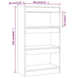 Book Cabinet/Room Divider Sonoma Oak 60x30x103 cm Engineered Wood - Close-Up Angle