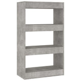 Book Cabinet/Room Divider Concrete Grey 60x30x103 cm Engineered Wood - Front View