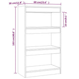 Book Cabinet/Room Divider High Gloss White 60x30x103 cm Engineered Wood - Close-Up Angle