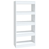 Book Cabinet/Room Divider White 60x30x135 cm Engineered Wood - Front View