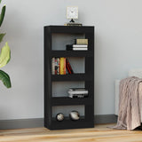 Book Cabinet/Room Divider Black 60x30x135 cm Engineered Wood - Side View
