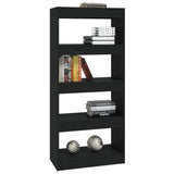 Book Cabinet/Room Divider Black 60x30x135 cm Engineered Wood - Top-Down View