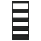 Book Cabinet/Room Divider Black 60x30x135 cm Engineered Wood - 45-Degree Angle