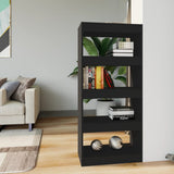 Book Cabinet/Room Divider Black 60x30x135 cm Engineered Wood
