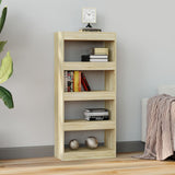 Book Cabinet/Room Divider Sonoma Oak 60x30x135 cm Engineered Wood - Side View