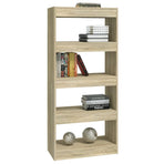Book Cabinet/Room Divider Sonoma Oak 60x30x135 cm Engineered Wood