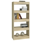 Book Cabinet/Room Divider Sonoma Oak 60x30x135 cm Engineered Wood - Top-Down View