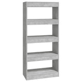 Book Cabinet/Room Divider Concrete Grey 60x30x135 cm Engineered Wood - Front View