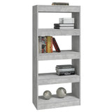 Book Cabinet/Room Divider Concrete Grey 60x30x135 cm Engineered Wood - Top-Down View