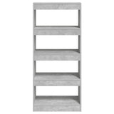 Book Cabinet/Room Divider Concrete Grey 60x30x135 cm Engineered Wood