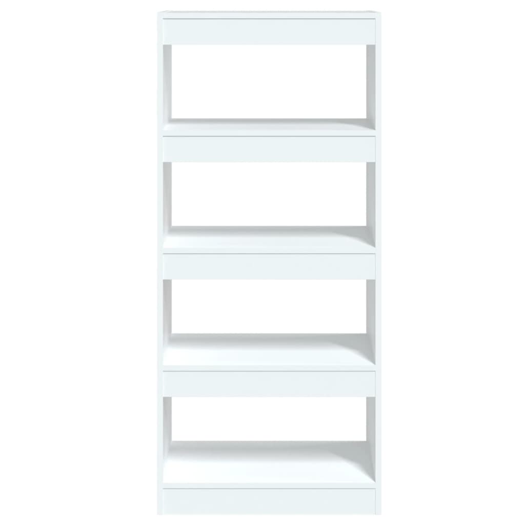 Book Cabinet/Room Divider High Gloss White 60x30x135 cm Engineered Wood