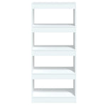Book Cabinet/Room Divider High Gloss White 60x30x135 cm Engineered Wood