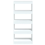 Book Cabinet/Room Divider High Gloss White 60x30x135 cm Engineered Wood - 45-Degree Angle