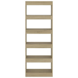 Book Cabinet/Room Divider Sonoma Oak 60x30x166 cm Engineered Wood